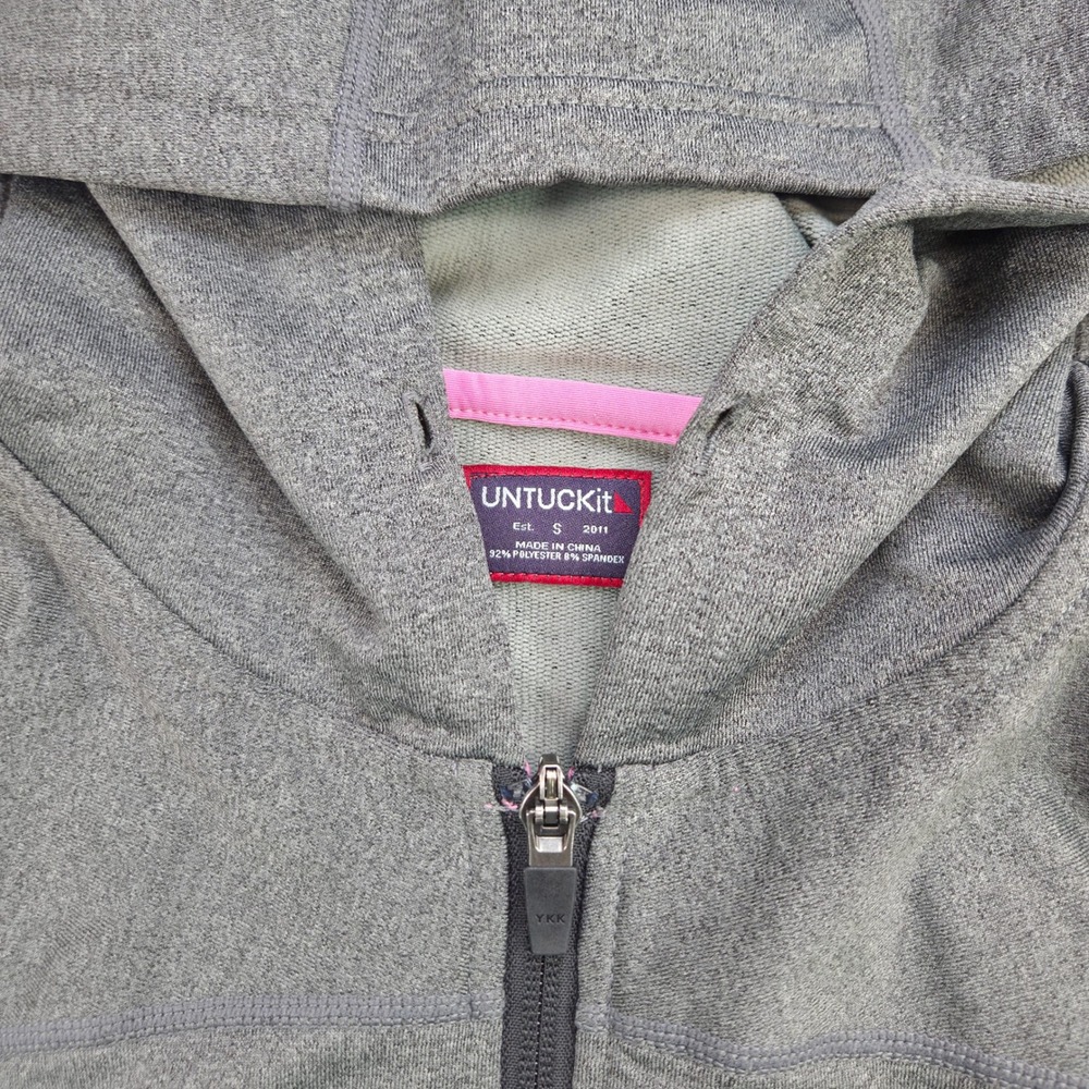 UNTUCKit Hoodie Womens S Gray Spandex Blend Full Zip Performance Jacket
